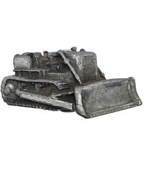 Vintage Bulldozer Belt Buckle 1976 Made in USA Distressed Well Worn